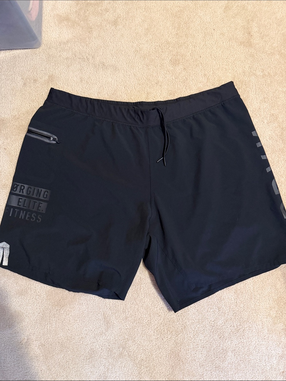 Reebok Black Athletic Training Shorts with Subtle Reflective Accents
